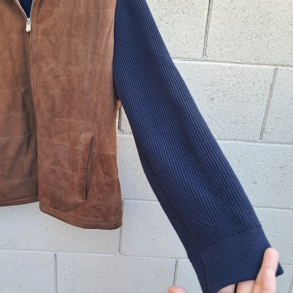 Peter Millar | Goat Suede Hybrid Wool Cardigan Zip Up Jacket Size XL - Picture 9 of 16